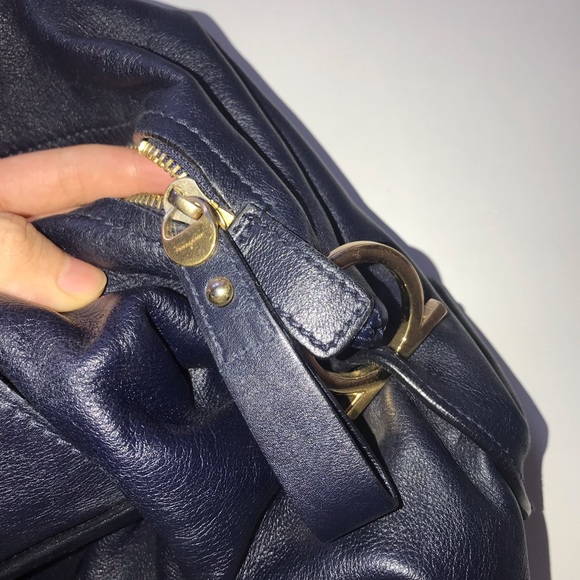 Salvatore Ferragamo Navy Leather Bag - Picture 3 of 6